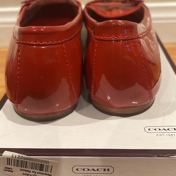 COACH Orchid Geranium Soft Patent Leather Loafers - Picture 5 of 9